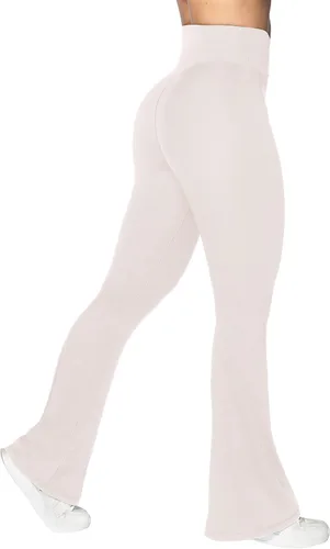 Vista 3 de Sunzel Leggings acampanados, pantalones de yoga cruzados con control de abdomen, cintura alta y pierna ancha