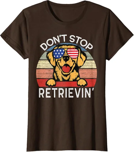 Vista 21 de Don't Stop Retrievin' Golden Retriever Dog Camiseta, Negro