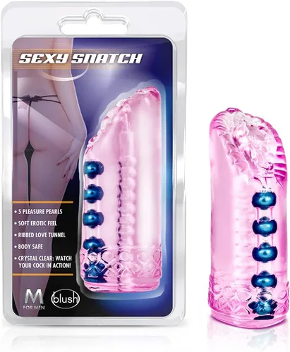Vista 9 de Blush M - Masturbador de arrebatamiento de 5.5 pulgadas para hombre, coño realista y realista, canal texturizado acanalado con 5 cuentas de placer