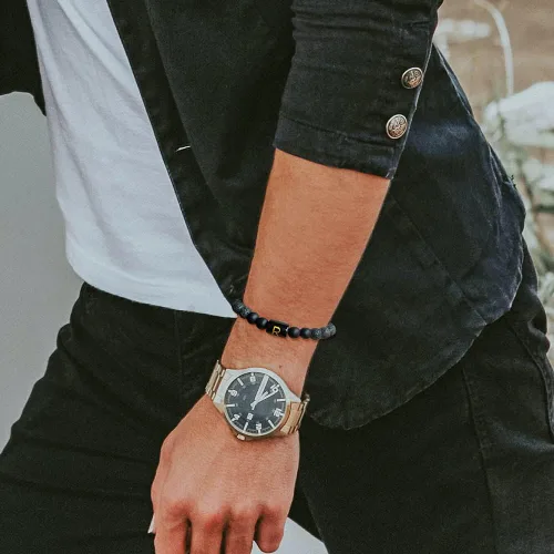 Vista 6 de XIMEO Pulseras de cuentas con iniciales para hombres y mujeres, pulseras de piedra curativa de piedra curativa de piedra de chakra, ojo de tigre