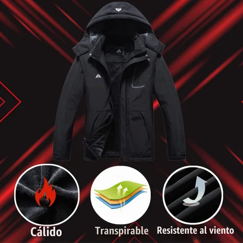 Vista 5 de Chaqueta de esquí impermeable para mujer, resistente al viento, cortavientos, abrigo de nieve cálido con capucha Waterproof Windproof Winter Coat