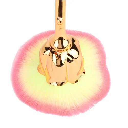 Vista 8 de Cepillo de polvo de uñas suave de 2 colores conveniente para uñas con mango (03-amarillo claro + polvo rosa)