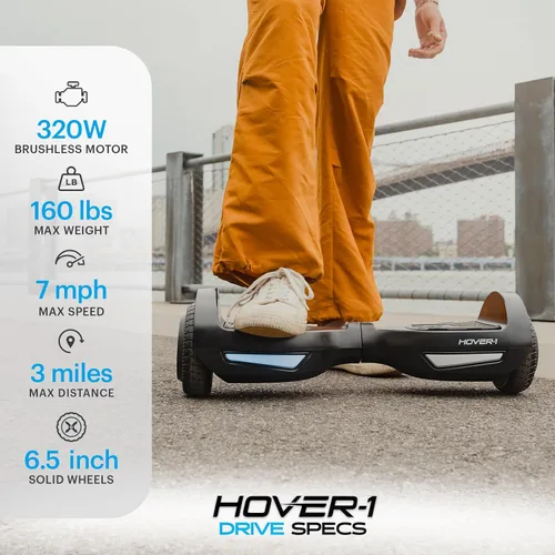 Vista 2 de Hover-1 Drive Hoverboard eléctrico Velocidad máxima de 11,3 km/h, autonomía de 4,8 km, batería de iones de litio de larga duración, 6 horas de Rosa