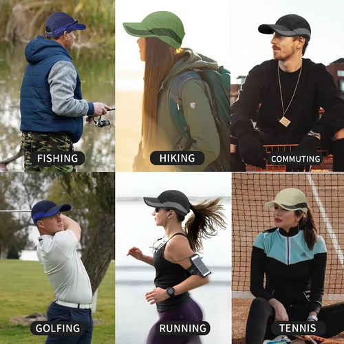 Vista 8 de Gorra de béisbol de secado rápido para hombres y mujeres, con protección solar y protección solar