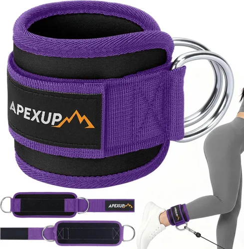 Vista 11 de APEXUP Correa de tobillo para máquina de cable, bandas de resistencia de tobillo, correas de tobillo de patada hacia atrás con cable para gimnasio