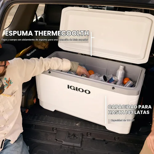 Vista 2 de Igloo Enfriador marino Baúl de hielo con carcasa dura aislada Ideal para pesca, camping, navegación y más