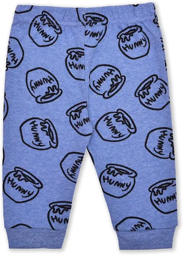 Vista 3 de Disney Baby Boy Winnie the Pooh Long Sleeve Grey Bodysuit Blue Bib and Baby Pants Set