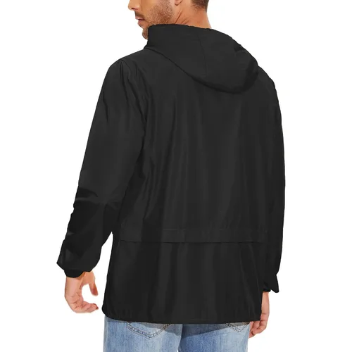 Vista 3 de American Trends Chaqueta impermeable para hombre, ligera, plegable, con capucha, cortavientos