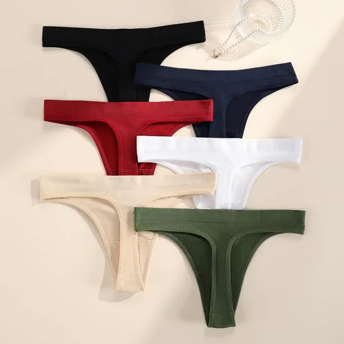 Vista 6 de SHARICCA - Tangas sin costuras para mujer, sexy, transpirables, sin rastros, ropa interior, mujer, paquete múltiple