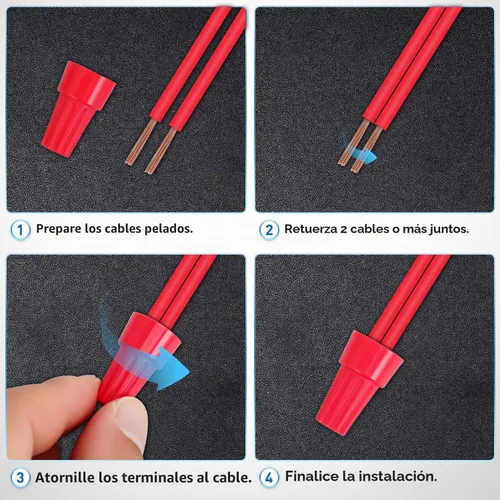 Vista 3 de Nilight Kit de conectores de cable rojo de 100 piezas, tapas de cable eléctrico 14-12 AWG 100 tapas de alambre 14-12#