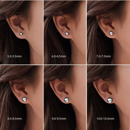 Vista 22 de YAMI Black/Grey/White Pearl Earrings, Real Cultured Pearl, 925 Sterling Silver Stud Earrings Plated with 18K Gold, Classic & Elegant Jewelry Gifts