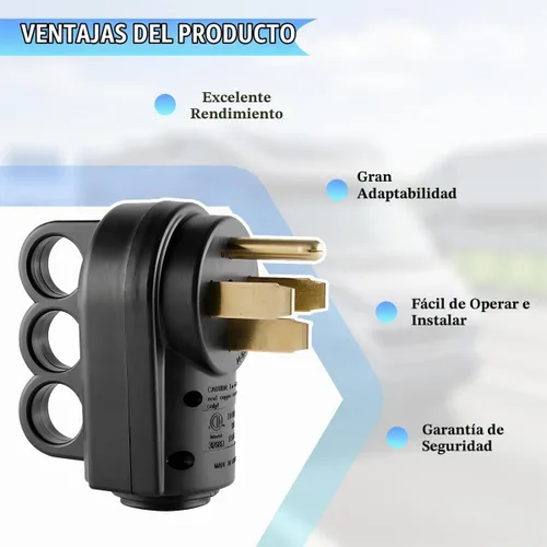 Vista 6 de HZEL Enchufe de repuesto macho para autocaravana, 50 amperios, 125/250 voltios, conector de alimentación eléctrica de caravana resistente con mango