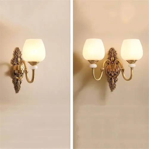 Vista 3 de Wall Lamp Nordic Light Luxury Copper Wall Decoration lamp, TV Background Wall lamp, Hallway Wall lamp Interior Lighting Fixtures Wall Lamp for