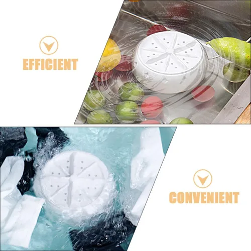 Vista 3 de Mini lavadora portátil automática Turbo Lavadora con fuente de alimentación USB y ventosa inferior, Lavadora compacta de encimera para ropa