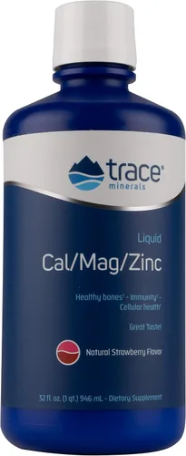 Vista 4 de Trace Minerals Cal/Mag/Zinc líquido, calcio, magnesio, zinc, vitamina D3 Suplemento dietético que apoya la densidad de tejido, músculo y hueso