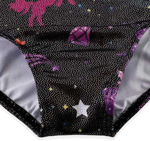 Vista 48 de HOZIY - Leotardos de manga larga para niñas, de gimnasia, para niños pequeños, trajes florales de unicornio, galaxia, arco iris, patrón de rayas