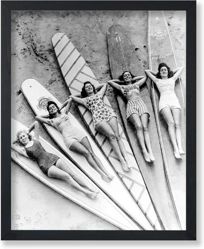 Vista 14 de Poster Master Póster vintage de mujeres en la playa, impresión de moda, arte de traje de baño, regalo glamoroso para hombres, mujeres, nadadores