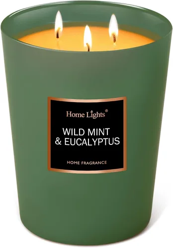 Vista 9 de HomeLights Velas perfumadas – Tarro grande de aromaterapia, cera de soja natural, 130 horas de combustión, cereza rubí y merlot