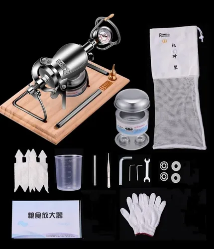 Vista 3 de Mini máquina para hacer palomitas de maíz con nostalgia retro, máquina de palomitas de maíz, pequeño amplificador de pellets de acero inoxidable