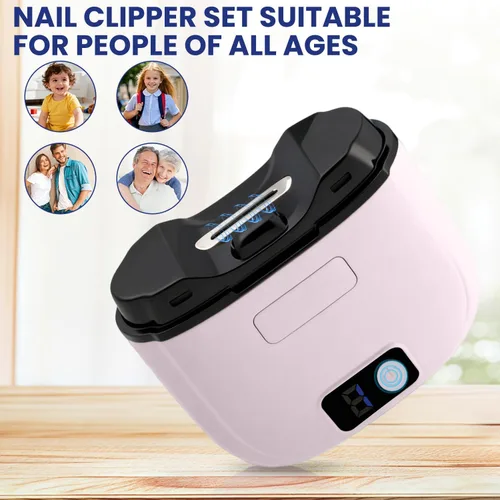 Vista 6 de Cortaúñas eléctrico, 3 en 1, cortaúñas automático, pulido eléctrico, recortador automático recargable por USB, 3 niveles de velocidad para personas