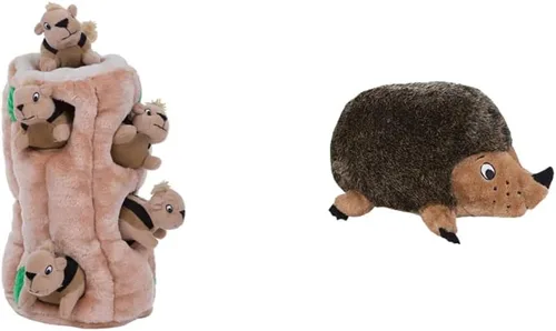 Vista 8 de Outward Hound Hide A Squirrel - Rompecabezas de peluche para perros (mediano) y ladrillo de perro, juguete interactivo para perros