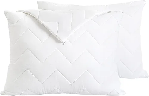 Vista 8 de Waterguard Protector de almohada acolchado, resistente al agua y a prueba de chinches de tamaño estándar con cremallera, fundas de almohada