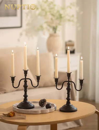 Vista 2 de NUPTIO Candelabros Portavelas Negros: Candelabros Vintage Candelabros 3
