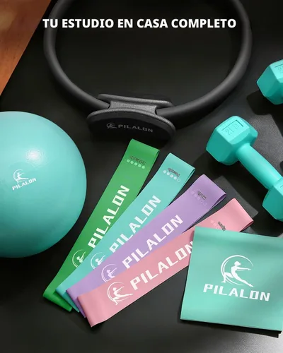 Vista 2 de Pilates Ring Set - Studio-Grade Anti-Deformation Pilates Kit - Pilates Equipment for Home Workout - 14'' Pilates Ring, Pilates Ball, 2 Dumbbells, 5