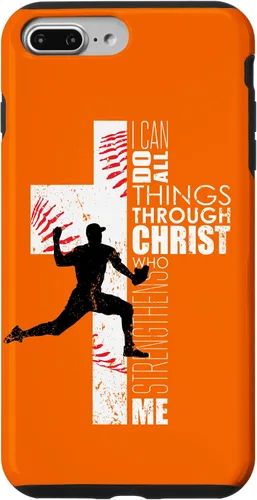 Vista 9 de iPhone 15 Naranja Cristiano Baseball Pitcher Regalos Adolescente Niños Hombres Teléfono Case