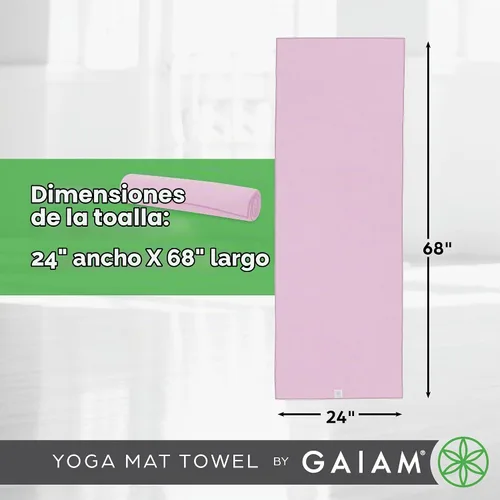 Vista 5 de Gaiam Toalla para esterilla de yoga, microfibra antideslizante