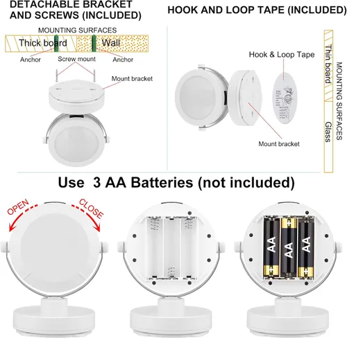 Vista 5 de Luces LED de acento que funcionan con pilas, luz de imagen regulable con control remoto, 12 luces de arte que cambian de color, luz de disco