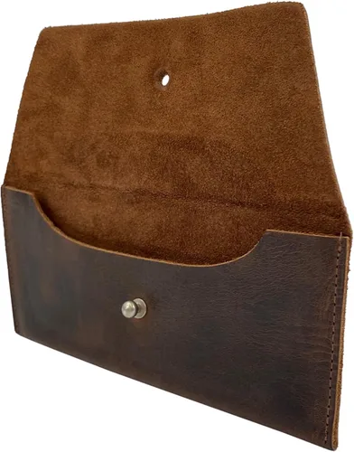 Vista 4 de Hide & Drink, Bolsa larga de utilidad hecha a mano de cuero de grano completo, elegante cartera para llevar y almacenar efectivo, monedas, tarjetas