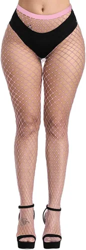 Vista 26 de Medias de Red para Mujer, Medias de Cintura Alta, Medias Sexys, Medias Transparentes, Medias de Malla negro_1