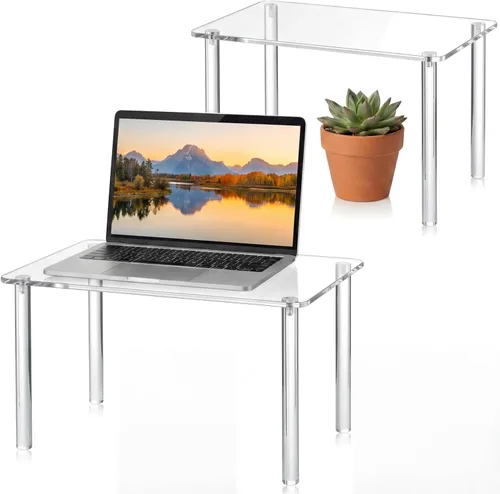 Vista 14 de RattanView 1 soporte de exhibición de acrílico rectangular de 12 pulgadas, soporte para plantas de acrílico de 4 patas, 0.236 in de grosor