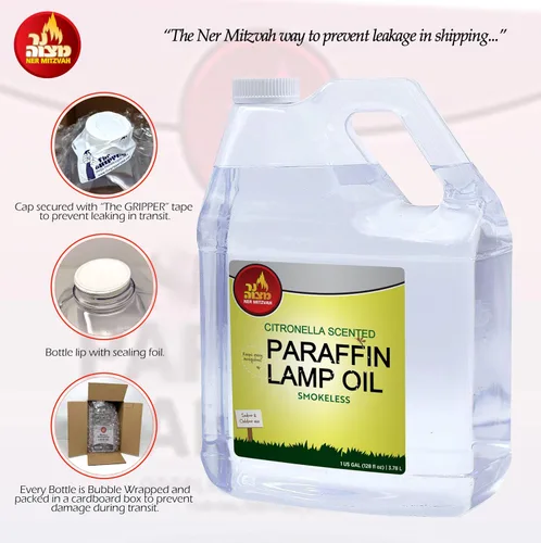 Vista 4 de Ner Mitzvah Aceite de lámpara perfumada de citronela, 1 galón, sin humo e inodoro, repelente de insectos y mosquitos, aceite de lámpara de parafina