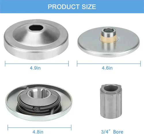 Vista 5 de Convertidor de par de embrague de polea de controlador con correa para Go Kart/Mini Bike de 30 Series 2-7HP, para orificio máximo de 3/4" de par