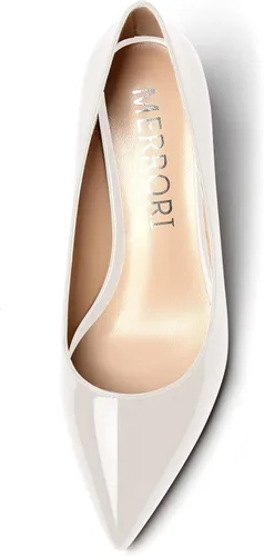 Vista 3 de MERRORI Zapatos de tacón bajo con cuña y puntera cuadrada sólida para mujer, de 2 pulgadas