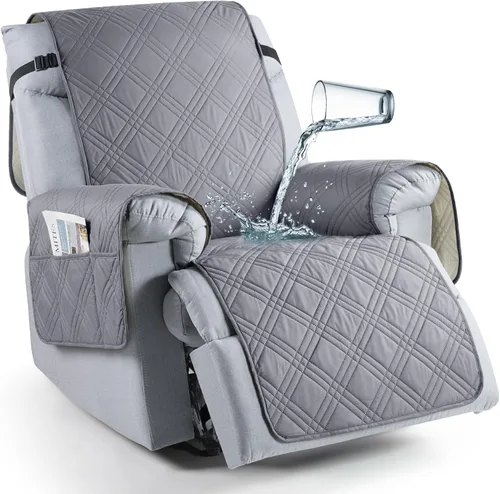 Vista 29 de TAOCOCO Funda para silla reclinable 100% impermeable que se mantiene en su lugar, fundas reclinables para sillas reclinables pequeñas con bolsillo