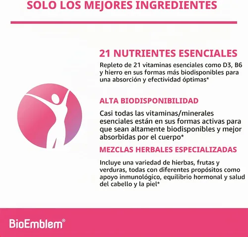 Vista 6 de BioEmblem Complejo triple de magnesio y multivitamínico para la salud cardiovascular y las necesidades nutricionales