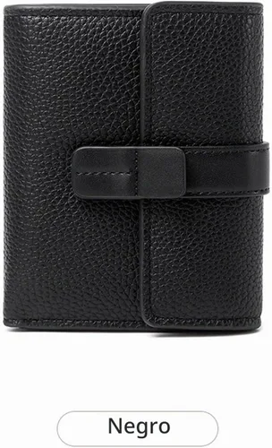 Vista 7 de AOXONEL Billetera pequeña de cuero para mujer, carteras Rfid para mujer, billetera triple plegable, compacta con ranuras para tarjetas y bolsillo