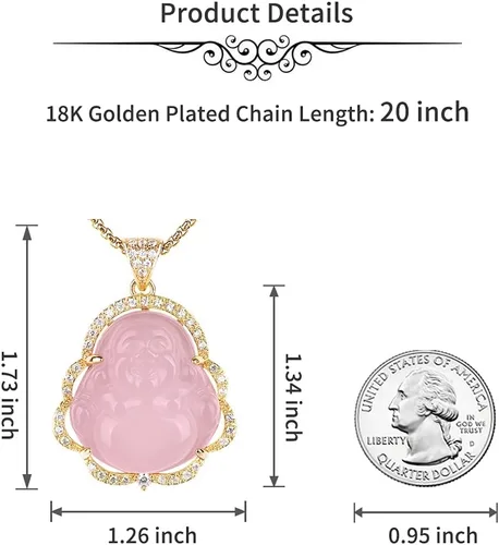 Vista 6 de Collar de llamativo de buena suerte, Dije de lujo de circonia cúbica con cadena chapada en oro de 18 quilates, Regalo de joyería refinada de collar