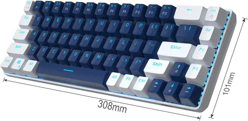 Vista 5 de Camiysn Teclado mecánico 60%, compacto, 68 teclas, antifantasma con interruptor rojo, luz azul con teclado desmontable tipo C para PC, gamer