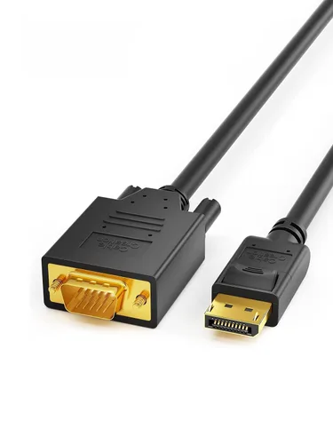 Vista 10 de CableCreation Cable Displayport a VGA de 6 pies, DisplayPort a adaptador VGA 1080P Chapado en oro 1080P @60Hz, cable DP macho estándar a VGA