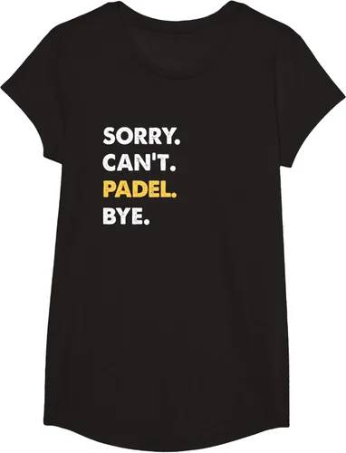 Vista 5 de Sorry Can't Padel Bye Funny Camiseta de Padel, Negro