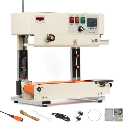 Vista 10 de U.S. Solid Sellador continuo de banda de bolsas Máquina de sellado de mesa, sellador automático de banda horizontal con control de temperatura