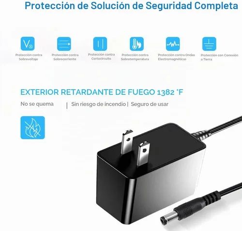Vista 3 de Adaptador de fuente de alimentación de 12 V 1 A, certificación UL, 120 V CA a DC12 V Class2, cable de alimentación con punta de 0.217 x 0.083 in