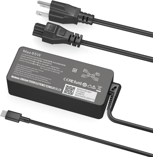Vista 2 de Dzytnsy Cargador USB C de 65 W compatible con Lenovo Thinkpad/Yoga/Chromebook Laptop Computer 65W 45W USB C Adaptador de corriente rápida