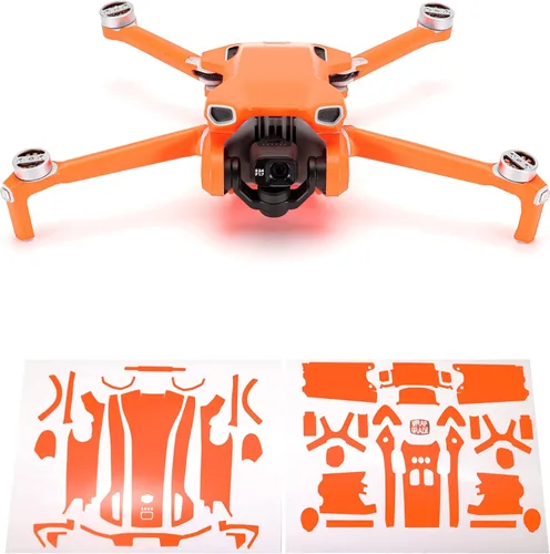 Vista 8 de WRAPGRADE Pegatinas de piel compatibles con DJI Mini 3 Unidad principal (verde militar)