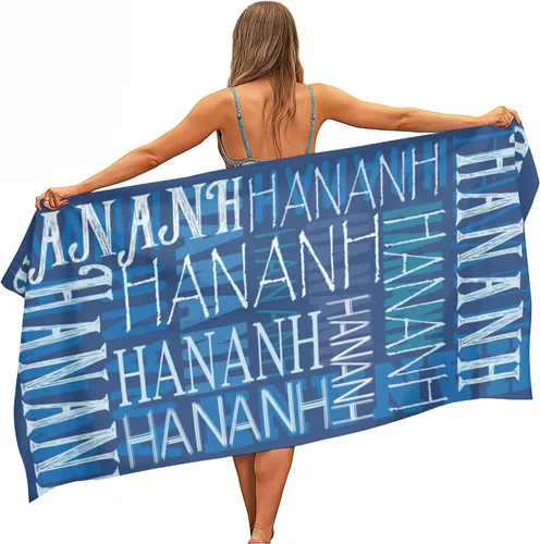 Vista 19 de Toalla de playa con nombre personalizado para adultos, niños, toalla de playa súper suave de secado rápido para niñas y niños, toalla de playa