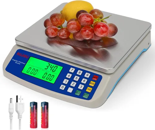 Vista 12 de Báscula de Alimentos 88lb/40kg Báscula Digital Grande de Cocina 0.05oz/1g con Cálculo de Precios Báscula Comercial Acero Inoxidable 304 báscula
